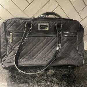 Vera Bradley Black Quilted Laptop Sleeve Travel Bag – Floral Lining TSA Friendly